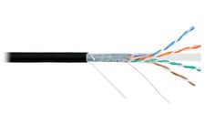 Кабель витая пара F/UTP 6 кат. 4 пары NIKOLAN NKL 4240C-BK 23AWG(0.55 мм), медь, одножильный (solid), универсальный (внеш./внутр.), LSZH, нг(A)-HFLTx,