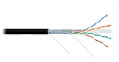 Кабель витая пара F/UTP 6 кат. 4 пары NIKOLAN NKL 4240C-BK 23AWG(0.55 мм), медь, одножильный (solid), универсальный (внеш./внутр.), LSZH, нг(A)-HFLTx,