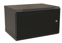 Шкаф настенный 19", 9U WRLine WR-TW-0966-SR-RAL9004 500x600х600мм, цельнометаллическая дверь с замком, цвет черный (RAL 9004) (разобранный)