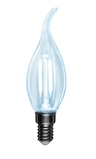 Лампа Rexant 604-110 филаментная свеча на ветру CN37 9.5 Вт 950 Лм 4000K E14 прозрачная колба