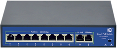 Коммутатор Space Technology ST-S84POE (2M/120W/A) Switch POE 8-ми портовый для обеспечения проводных сетей напряжением 48В, 10 Ethernet портов (8 PoE+