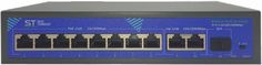 Коммутатор Space Technology ST-S87POE(2G/1S/120W/A)PRO Switch POE 8-ми портовый, для обеспечения проводных сетей напряжением 48В, защита от КЗ, PoE по