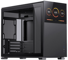 Корпус mATX JONSBO D31 STD SC Black черный, без БП, окно из закаленного стекла, 8” Color TFT-LCD screen, USB-C, USB3.0, audio