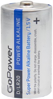 Батарейка GoPower LR20 D BL2 Alkaline 00-00017862 1.5V блистер (2 шт.)