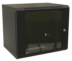 Шкаф серверный 19", 15U WRLine WR-TW-1545-GP-RAL9004 775x600х450мм, стеклянная дверь, цвет черный (RAL 9004) (разобранный)