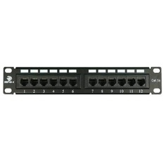 Патч-панель BNH B107-12-5E-UNB 10", 1U, Cat 5e, 12 портов RJ45 (8p8c), неэкранированная, Dual IDC (110/KRONE)