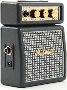 MS-2С MICRO AMP (CLASSIC) усилитель гитарный транзисторный, микрокомбо, 1 Вт, питание от батарей и адаптера (приобретается отдельно), черный цвет, серая ткань Marshall