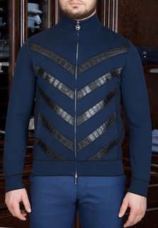 Комбинированный кардиган из кожи крокодила STEFANO RICCI