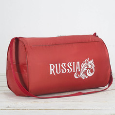Сумка спортивная russia-хохлома на молнии, наружный карман, цвет красный Nazamok