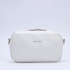 Сумка кросс-боди на молнии, наружный карман, цвет белый Textura