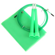 Набор для фитнеса: эспандер ленточный, скакалка скоростная, цвет зелёный Onlitop