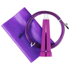 Набор для фитнеса: эспандер ленточный, скакалка скоростная, цвет фиолетовый Onlitop