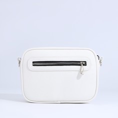 Сумка кросс-боди на молнии, наружный карман, цвет белый Textura