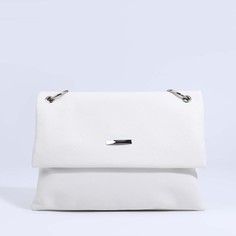 Сумка-мессенджер на магнитах, наружный карман, цвет белый Textura