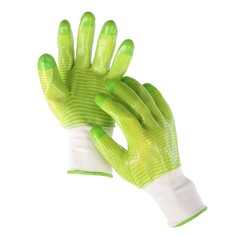 Перчатки нейлоновые, с пвх покрытием, размер 9, greengo