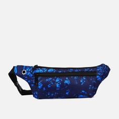 Поясная сумка на молнии, наружный карман, разъем для usb, цвет синий NO Brand