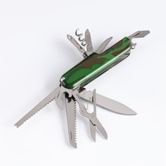 Нож швейцарский камуфляж зеленый 11в1 NO Brand