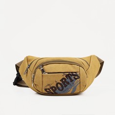 Поясная сумка на молнии, 3 наружных кармана, цвет коричневый NO Brand