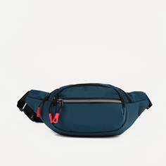 Поясная сумка на молнии, 3 наружных кармана, цвет синий NO Brand