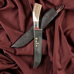 Нож пчак шархон - большой, косуля, широкая рукоять, гарда олово гравировка. шх-15 (17-19 см) Shafran