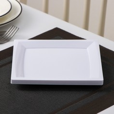 Набор одноразовых тарелок, 17,2×17,2 см, квадратные, плоские, 6 шт, цвет белый NO Brand