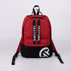 Рюкзак на молнии, наружный карман, цвет чёрный/красный Textura