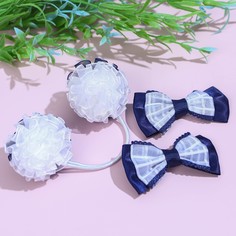 Набор для волос, винкс, 2 зажима, резинка с синими элементами, 7,5*7,5 см Winx