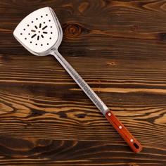Шумовка-лопатка для казана узбекская 45см, ширина 14см, с деревянной ручкой Shafran