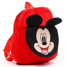 Рюкзак плюшевый, на молнии, с карманом, 19х22 см, микки маус Disney