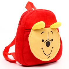 Рюкзак плюшевый, на молнии, с карманом, 19х22 см, медвежонок винни и его друзья Disney