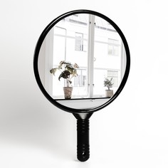 Зеркало с ручкой, d зеркальной поверхности 24,5 см, цвет чёрный Queen Fair