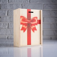 Коробка подарочная 14×8×20 см деревянная пенал Дарим Красиво