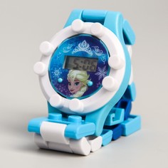 Часы наручные лего, холодное сердце, с ремешком-конструктором Disney
