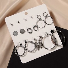 Серьги набор 8 пар Queen Fair