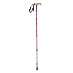 Палка-трость для скандинавской ходьбы, телескопическая, 4 секции, алюминий, до 135 см, (1 шт), цвет сиреневый Onlitop