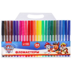 Фломастеры, 24 цвета, paw patrol