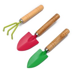 Набор садового инструмента, 3 предмета: рыхлитель, совок, грабли, длина 20 см Greengo