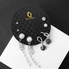 Пусеты 4 пары Queen Fair