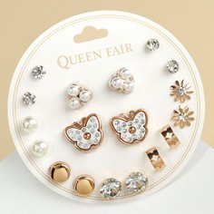 Пусеты 9 пар Queen Fair