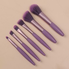 Набор кистей для макияжа, 6 предметов, pvc-пакет, цвет фиолетовый Queen Fair