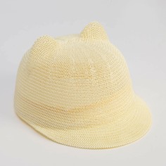 Кепка плетёная для девочки minaku цвет молочный, р-р 50-52