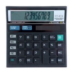 Калькулятор настольный, 12-разрядный, ct-512, двойное питание NO Brand