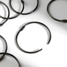 Кольцо для карниза, d = 50/56 мм, 10 шт, цвет чёрный никель Арт Узор