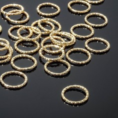 Кольцо соединительное (неразъёмное) из нержавеющей стали, 1,5*1,5см, цвет золото (набор 100шт) Queen Fair