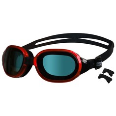 Очки для плавания + набор носовых перемычек, цвет чёрный/красный Onlytop