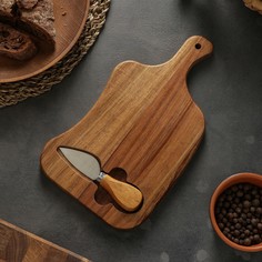 Набор для подачи сыра shape, нож, доска Доляна
