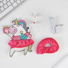 Наушники модель ln-3 и резинка для волос на открытке Like me