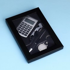 Набор подарочный 4в1 (ручка, калькулятор, брелок, штопор с открывалкой) NO Brand