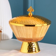 Блюдо для подачи с крышкой доляна goldie, 15×10 см