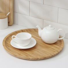 Блюдо для подачи доляна striata, d=35 см, бамбук